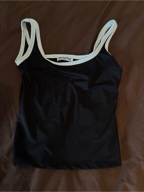 Princess Polly Black Tank with White Trim